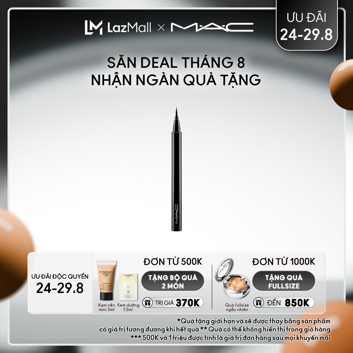 [ƯU ĐÃI 24-29.8] Kẻ mắt nước MAC Brushstroke Liner 0.67g