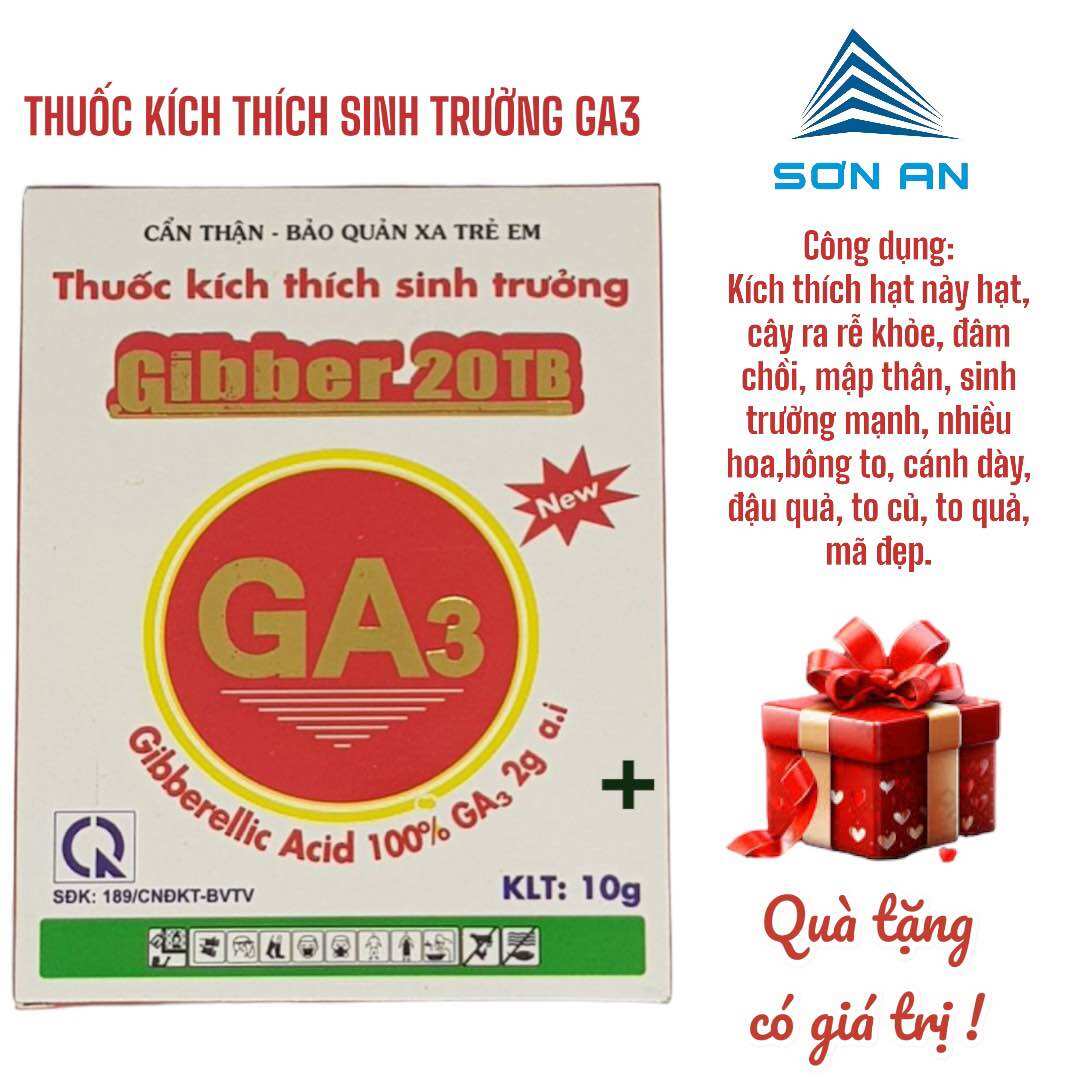Viên sủi kích thích sinh trưởng cây trồng GA3 Mỹ 20TB; kích ra rễ mạnh; nảy mầm; bật chồi; vọt đọt; kích ra hoa; đậu quả; nặng ký+QT