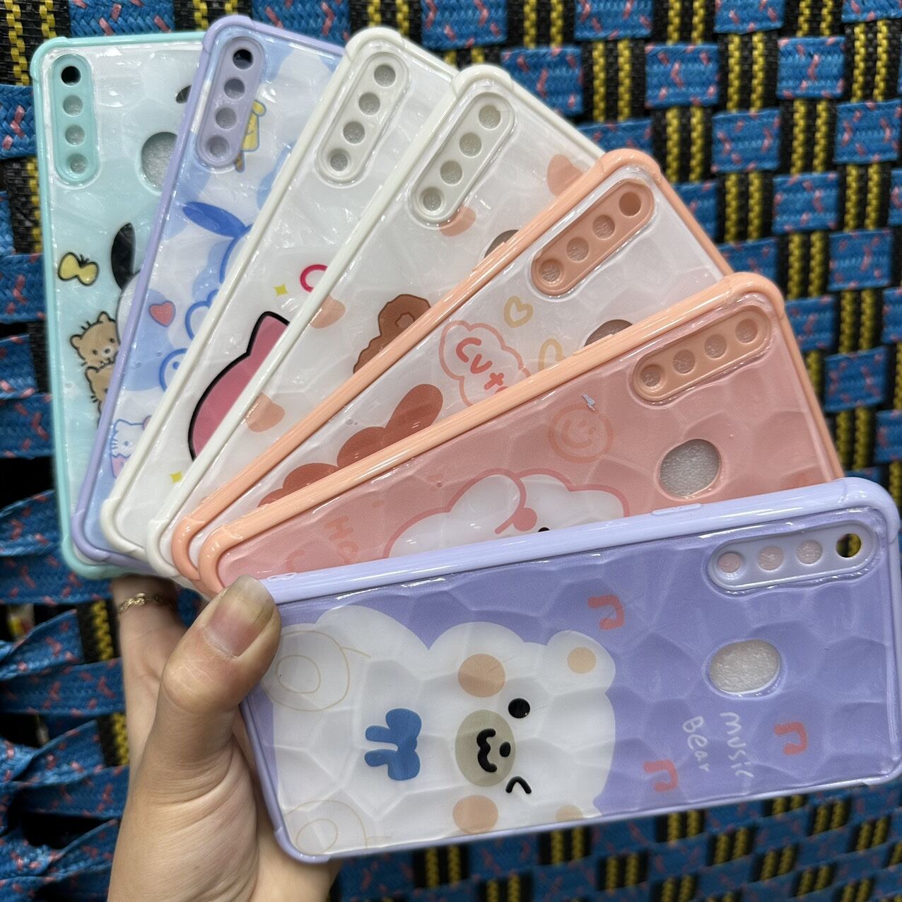 Case ốp lưng Samsung A20S viền dẻo màu lưng hình 3D siêu cute bảo vệ camera