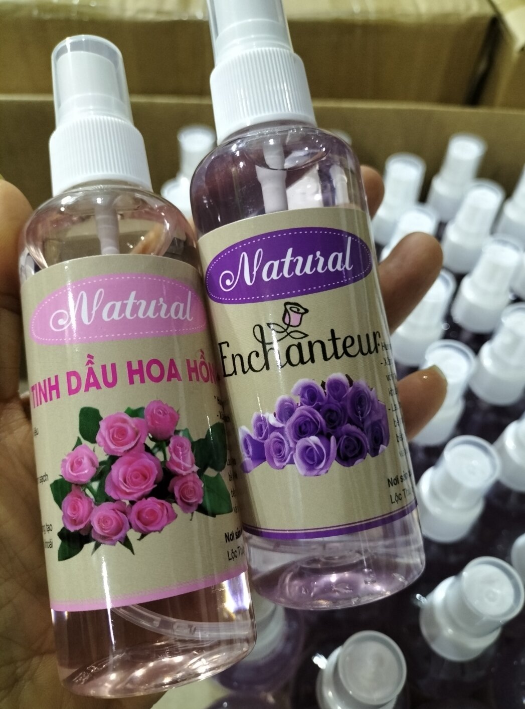 Combo 2 chai xịt tinh dầu hương hoa hồng và hương enchanted 100ml