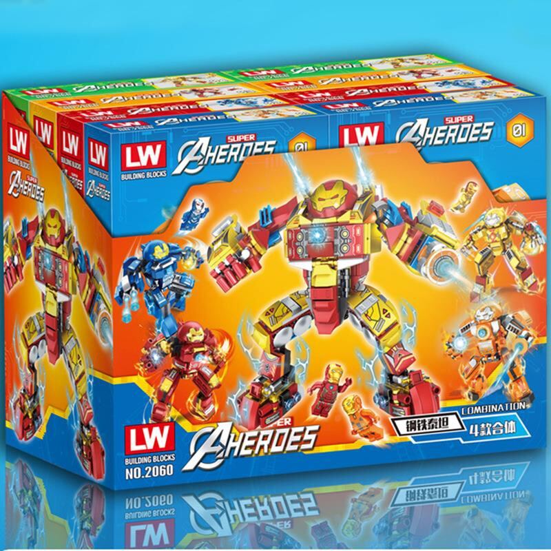 bộ đồ chơi lắp ráp Iron Man mecha 4 siêu nhân