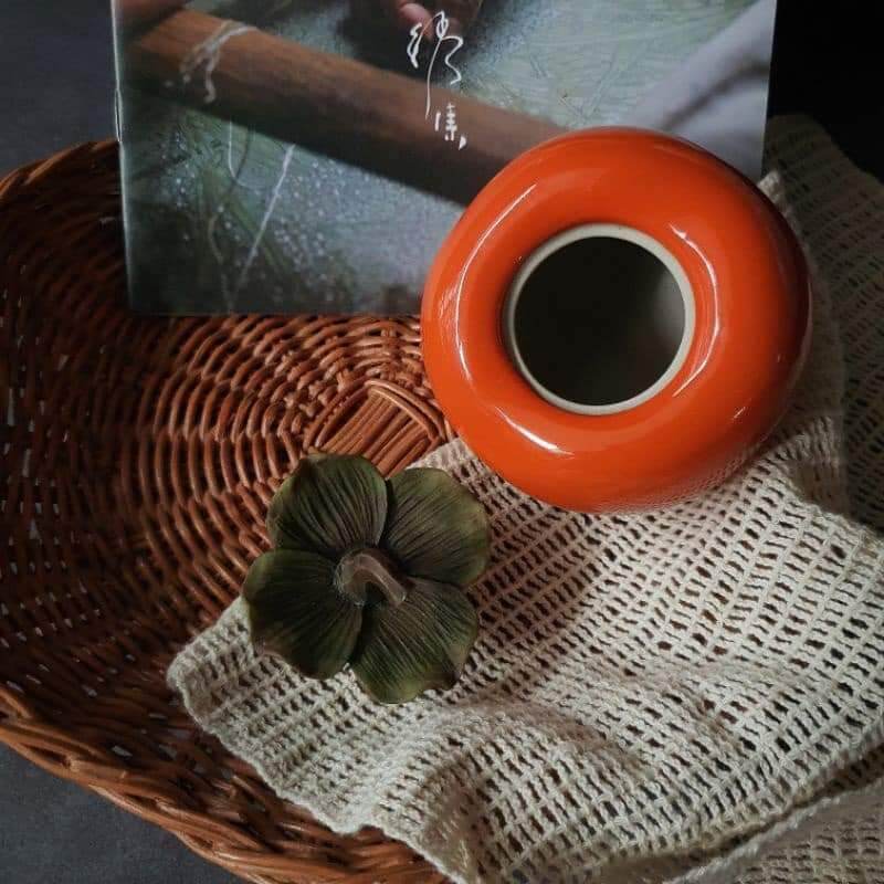 Quả hồng sứ dùng đựng trà hoặc decor 