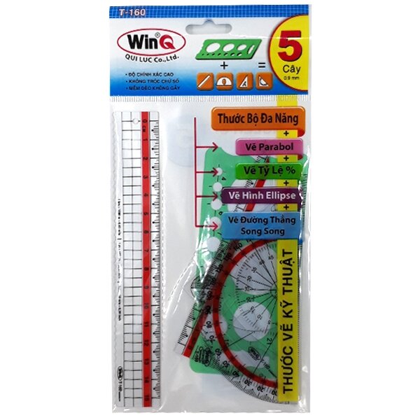 (Combo 2 Bộ) Bộ 5 cây thước dẻo WinQ (T-160)