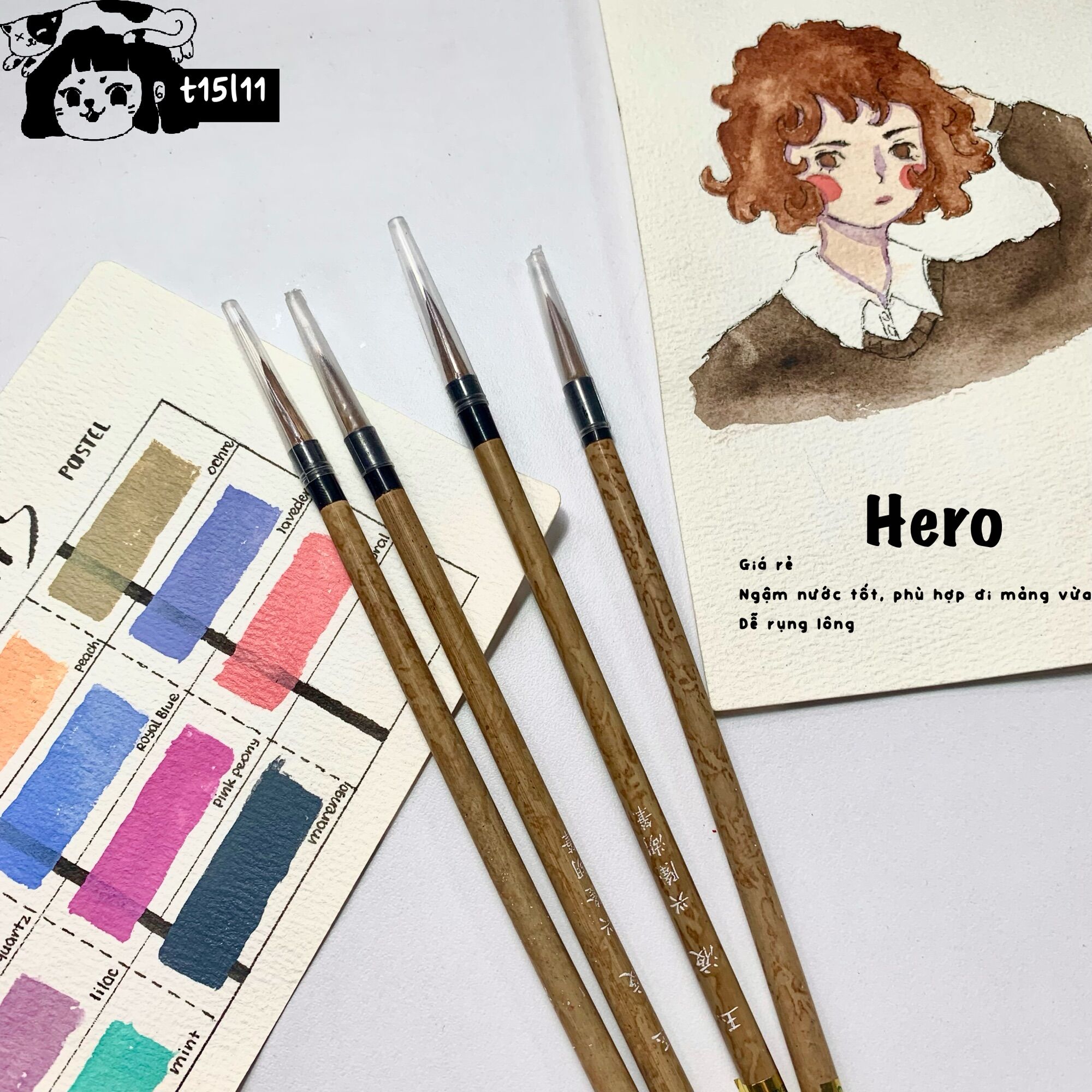 [t15l11] Cọ vẽ thư pháp Bạch Vân/ Hero