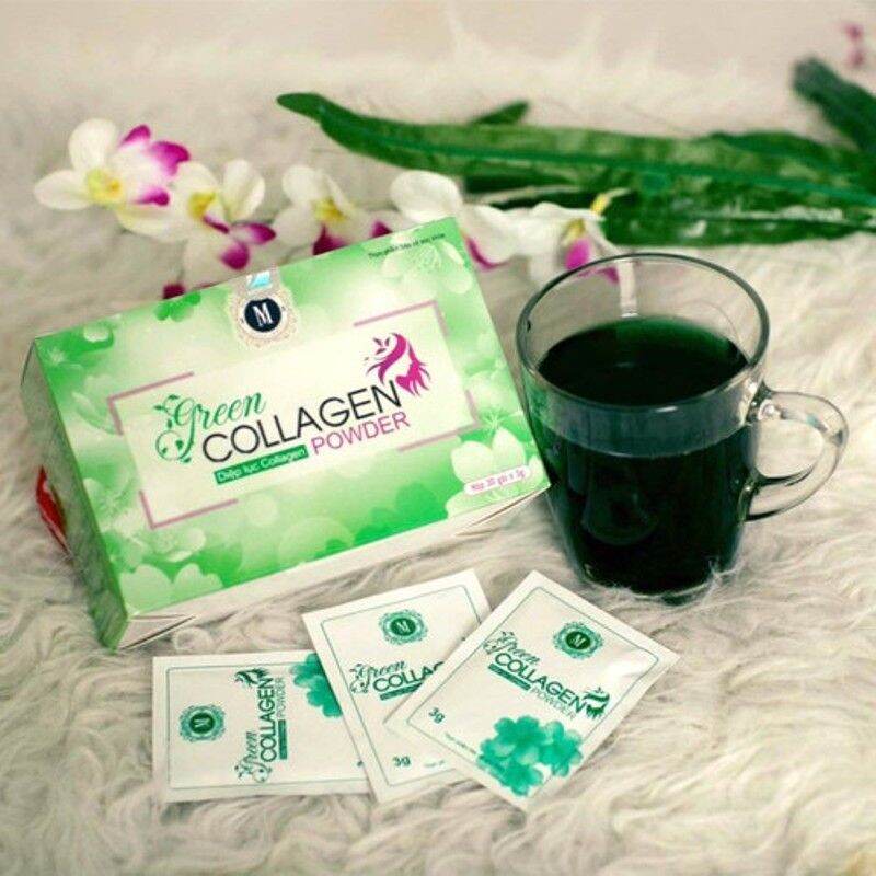 [HCM]diệp lục collagen 30 gói × 3g + son