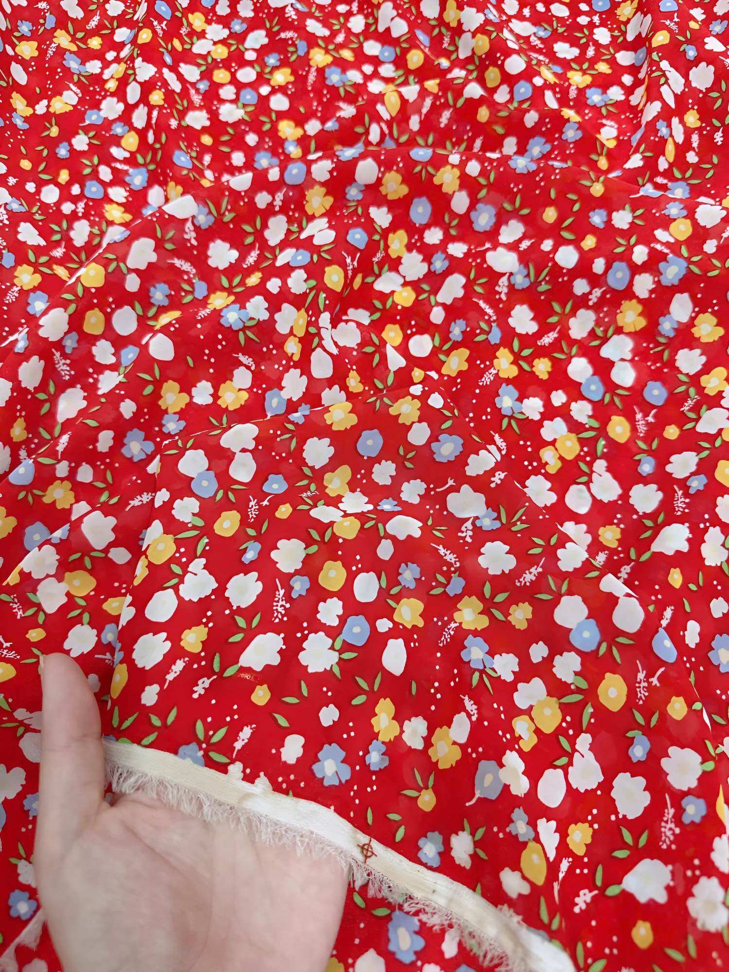 Vải Voan Chiffon voan hoa mềm rũ chuyên may Đầm Váy Áo dài Bà ba Áo lẻ [Bảng màu 1]