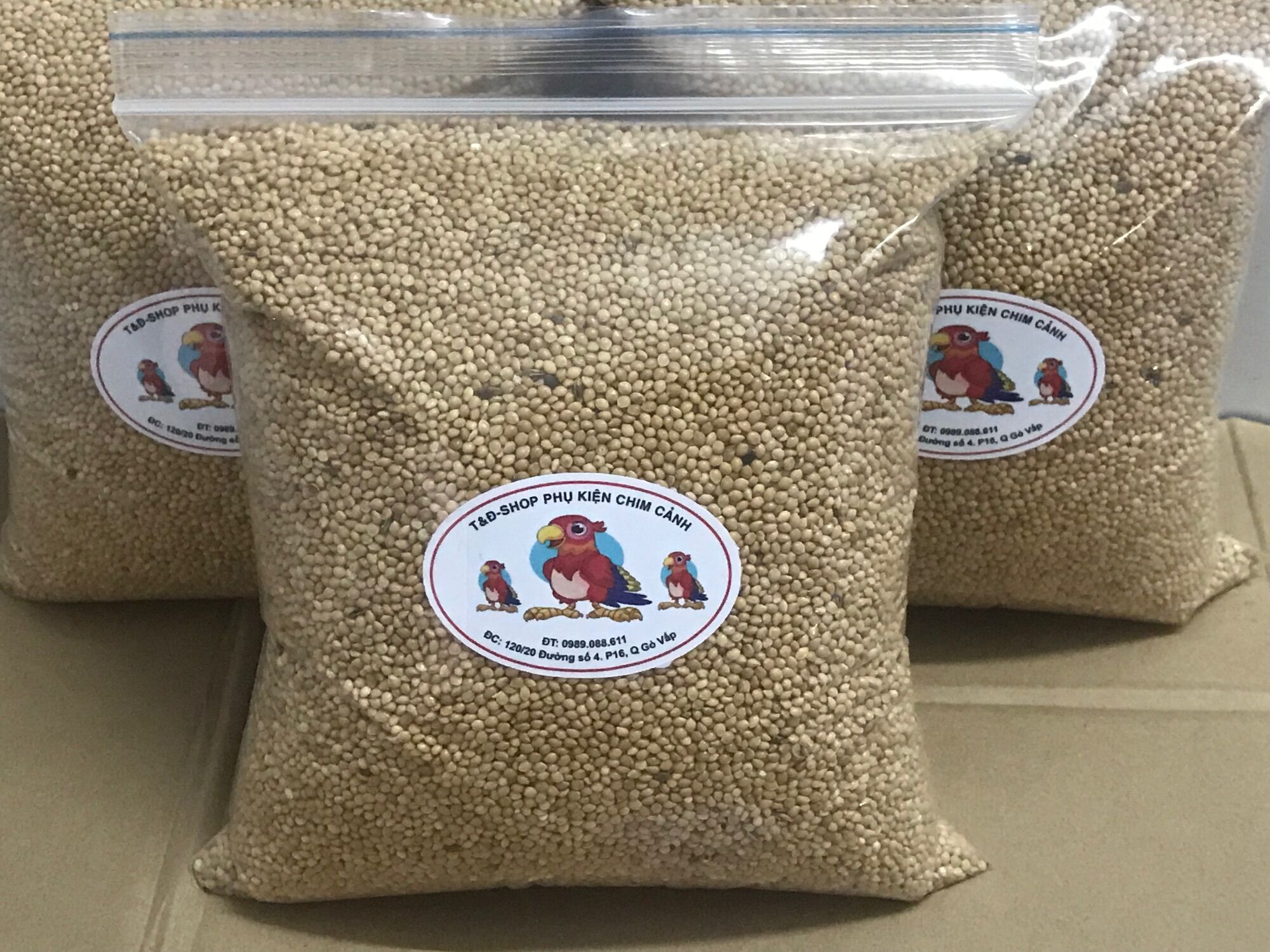 Hạt kê bóng vàng -gói 3kg hạt dinh dưỡng cho yến phụng manh manhcu gáybồ câu…