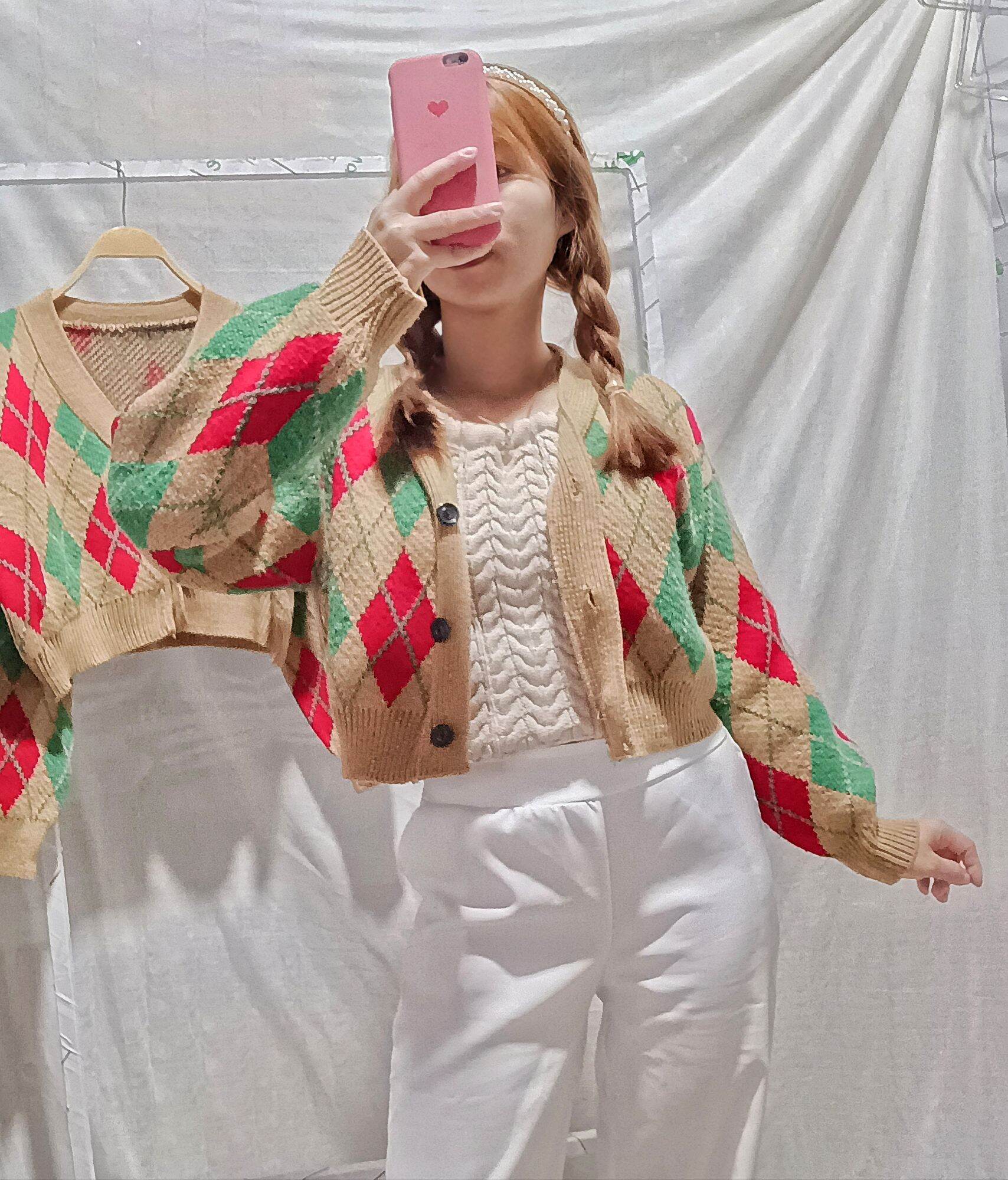 áo khoác Len trám dáng CROPTOP cài nút (ảnh chụp thật chính chủ )