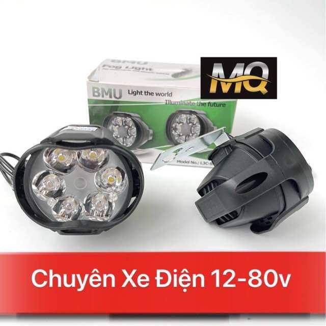 ĐÈN TRỢ SÁNG XE MÁY - XE ĐIỆN L5 6 LED 12-80v SIÊU SÁNG mQ.shop