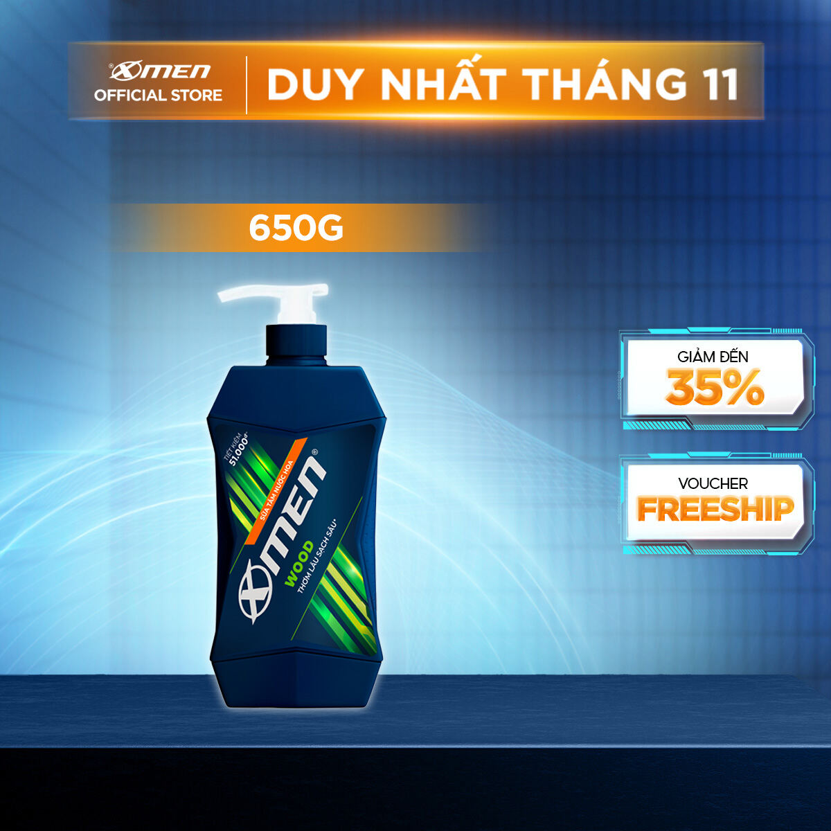 Sữa Tắm Nước hoa X-Men Wood 650g