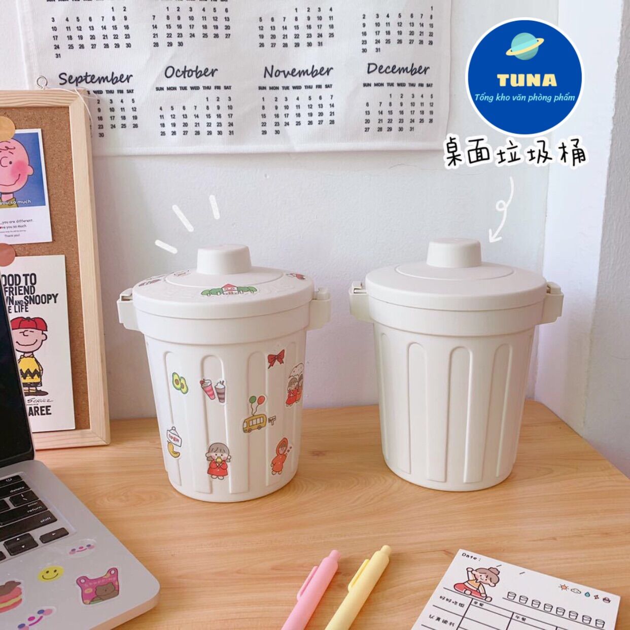 Thùng rác mini, hộp đựng nhỏ hình chiếc xô đáng yêu