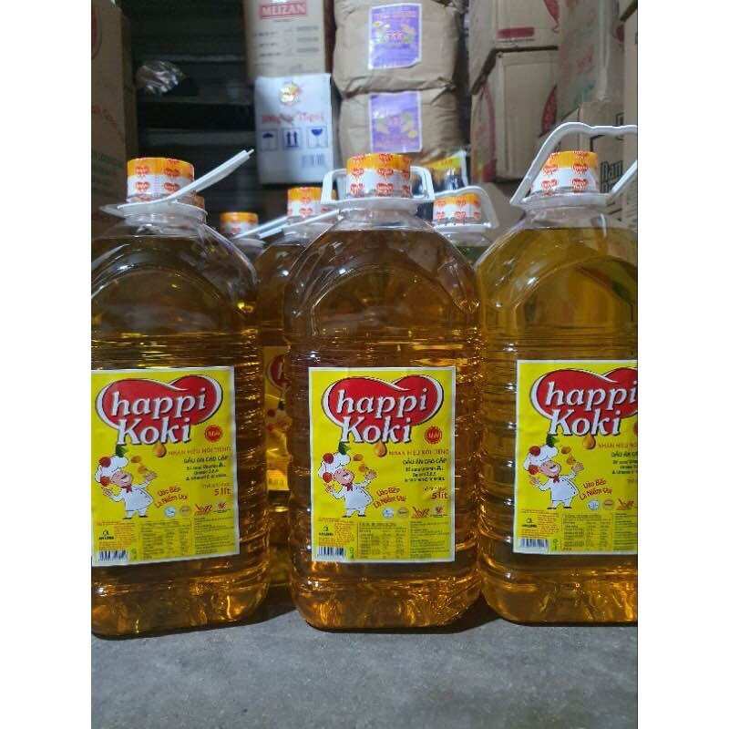 Dầu ăn happi koki bình 5l date mới toanh