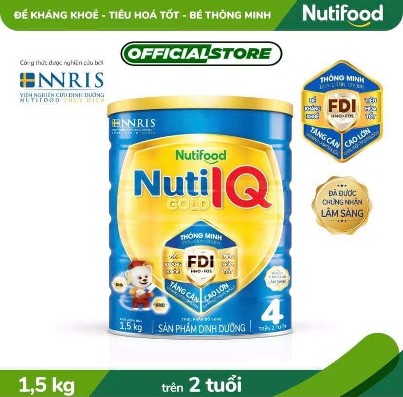 Nuti IQ số 4 lon 1kg5, giúp bé phát triển trí não toàn diện