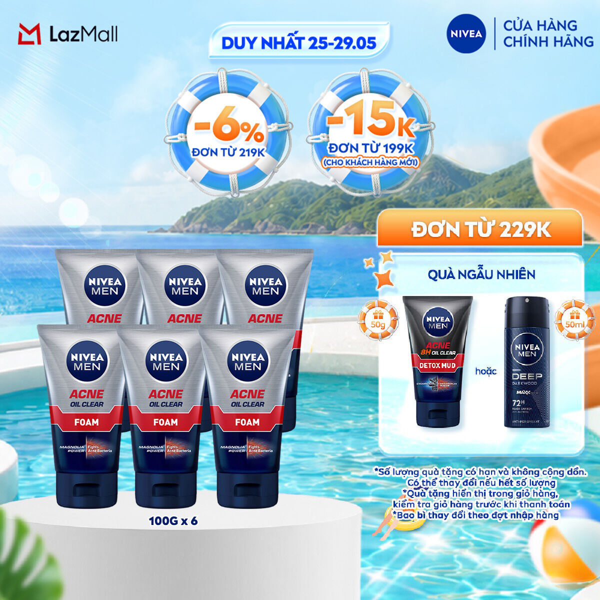 Bộ 6 Sữa Rửa Mặt NIVEA MEN (100g)
