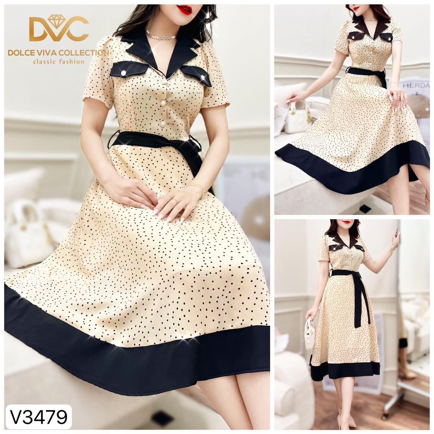Váy xoè be chấm bi đến từ thương hiệu thời trang cao cấp