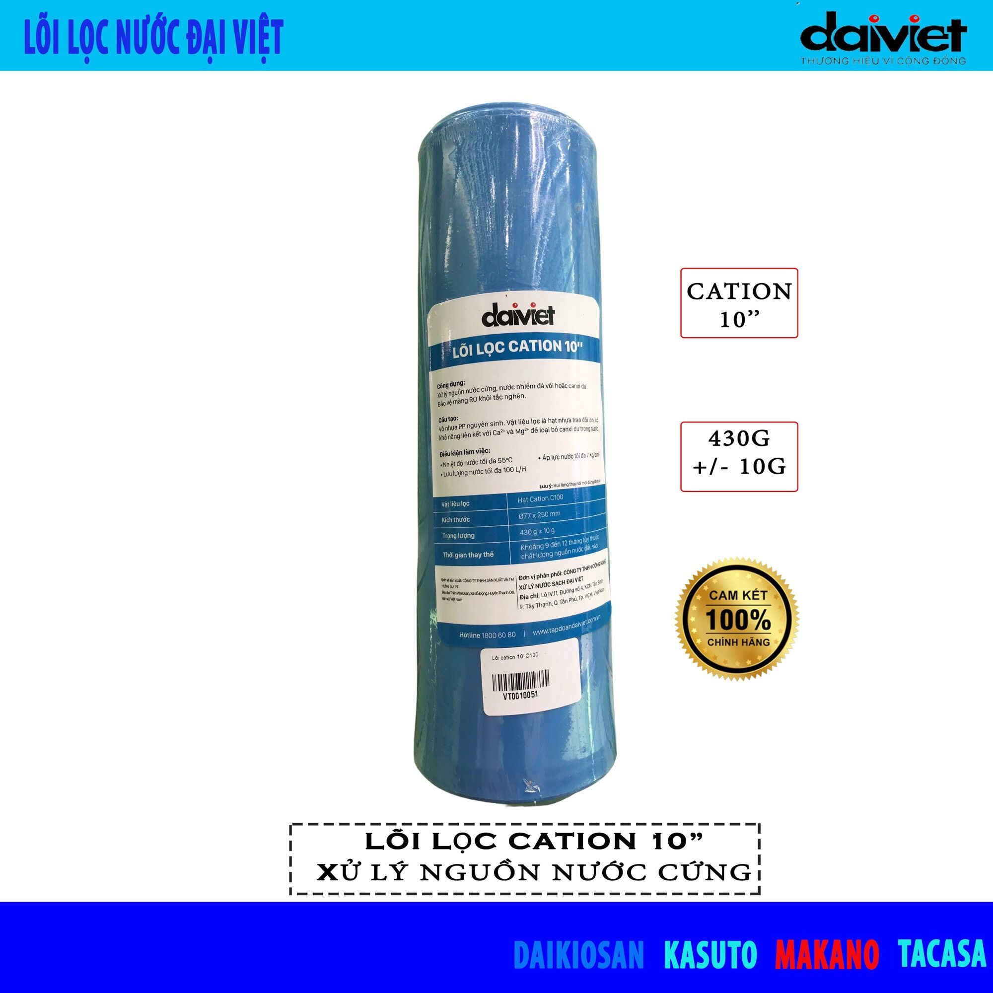 Lõi lọc cation 10" daikiosan đại việt-xử lý nguồn nước cứng