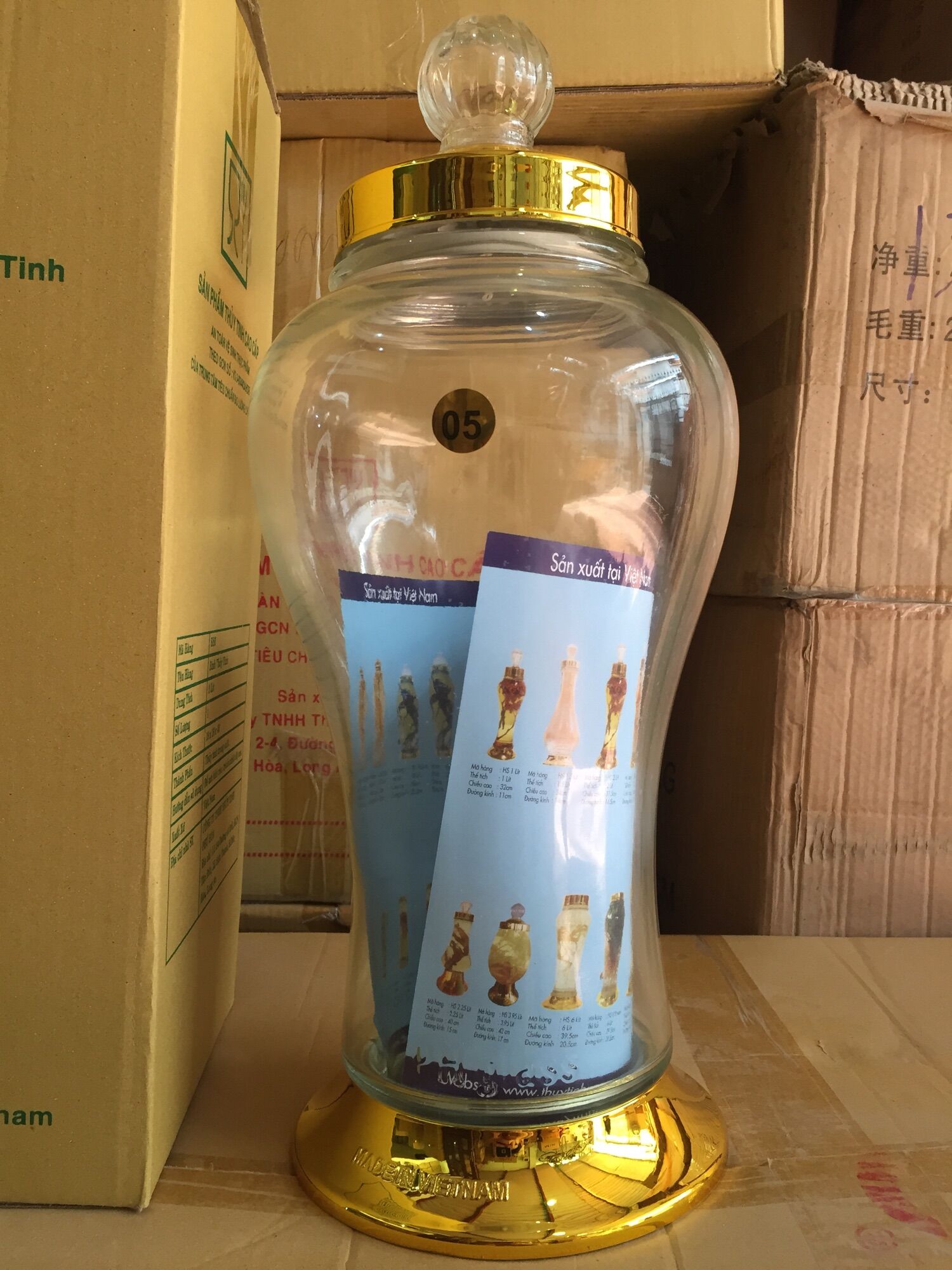 Bình thủy tinh 5 lít  dùng ngâm sâm