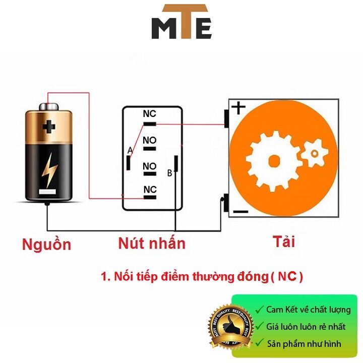 Nút nhấn nhả chống nước có LED 22mm 12-24V