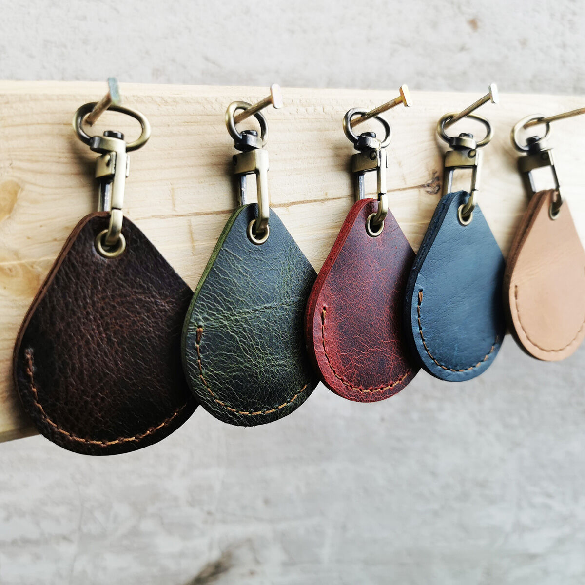 Cowhide Access Card Cover Water Drop Leather Keychain Bus Induction Mini Community Elevator Card Protective Cover