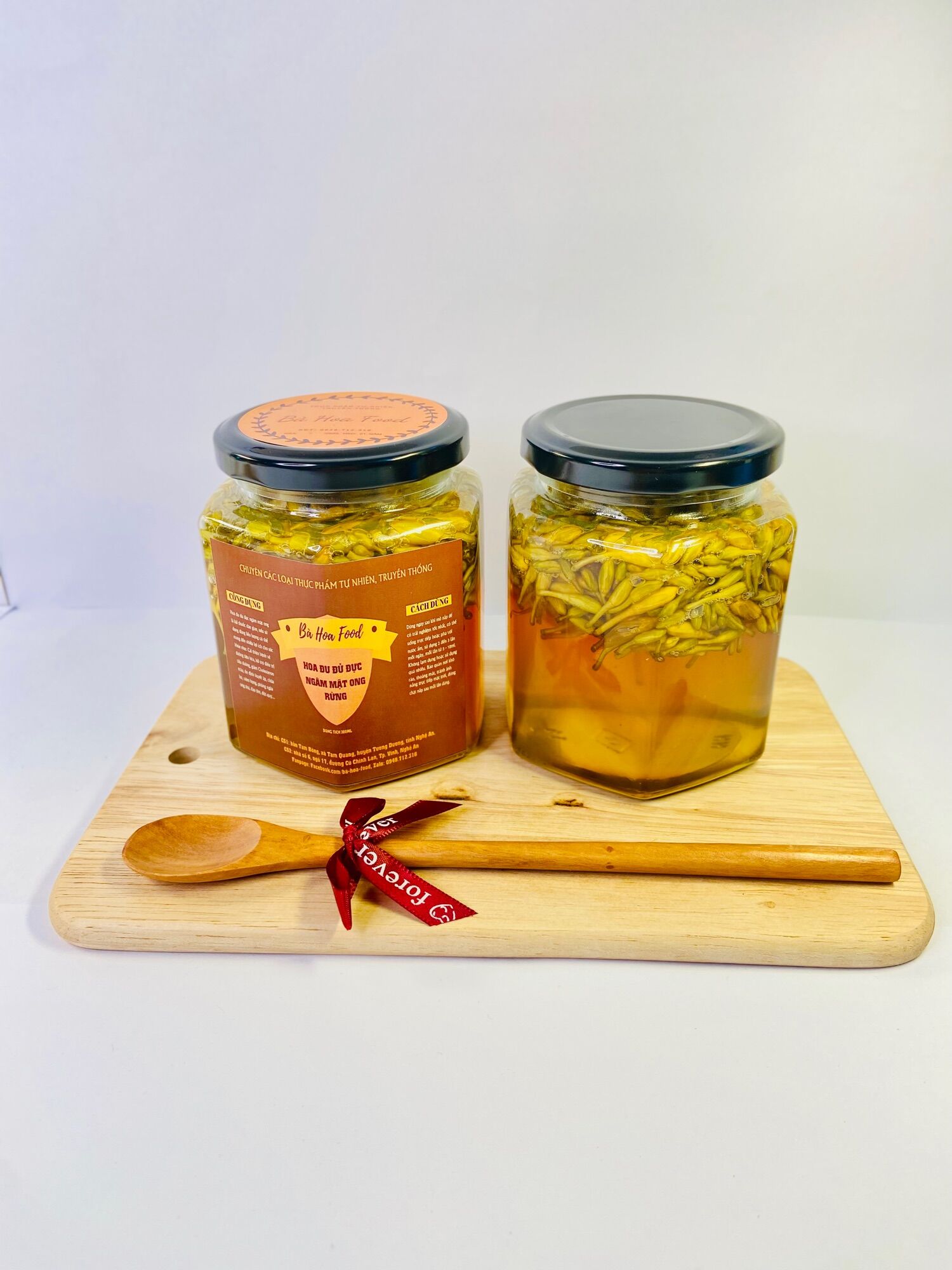Hoa đu đủ đực ngâm mật ong rừng tự nhiên 500gr