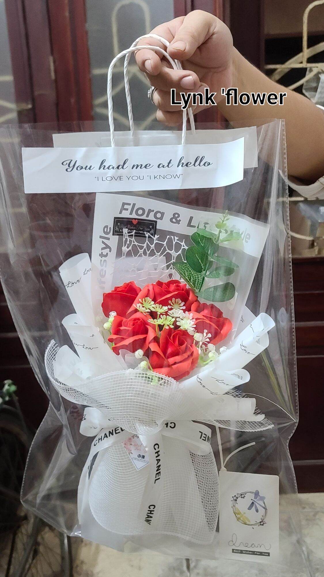 Bó hoa hông sáp thơm vĩnh cửu 5 bông