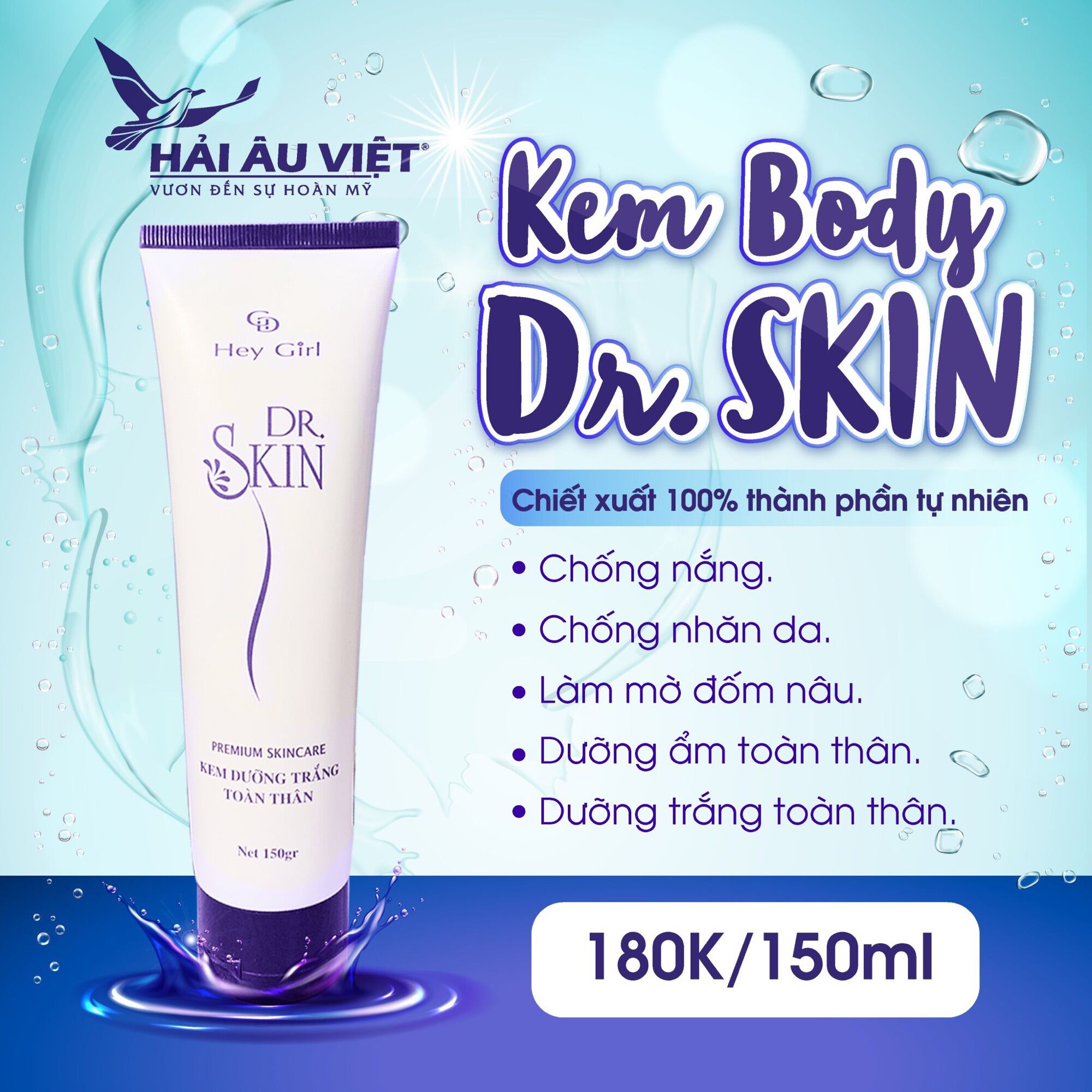 Kem Trắng Da Body Dr.skin Trắng Chống Nắng (Sỉ)