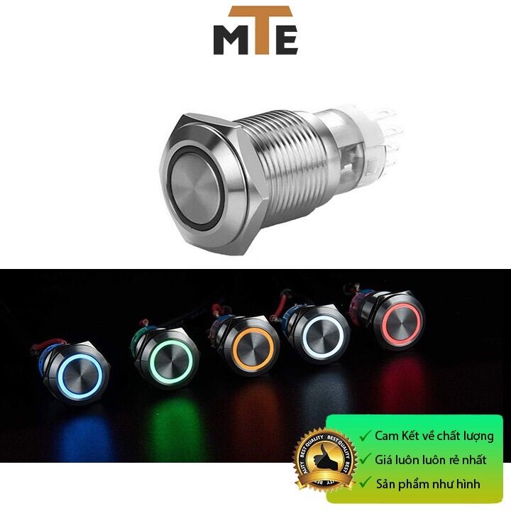 Nút nhấn nhả chống nước có led 16mm 24V