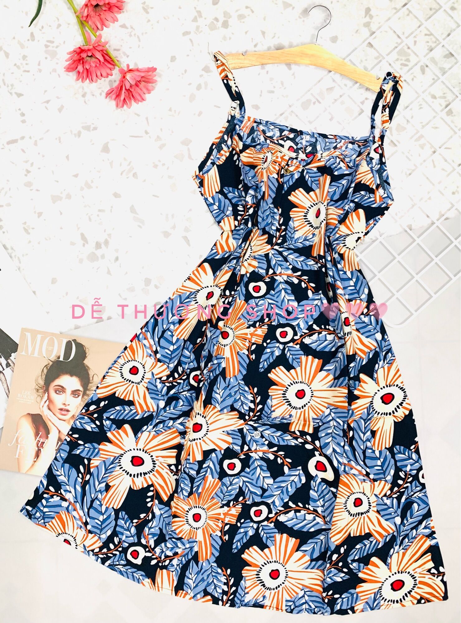 Đầm dây nhuyễn form suôn size L(45-60kg)