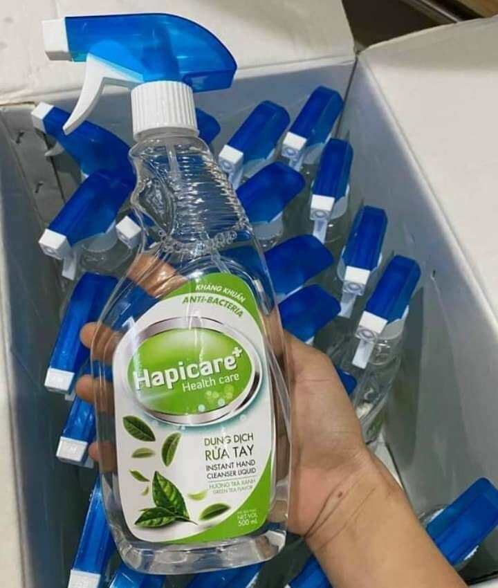 COMBO 10C XỊT RỬA TAY KHÔ  DIỆT KHUẨN"HAPICARE"500MLSẠCH KHUẨN 999%HƯƠNG DỊU NHẸ