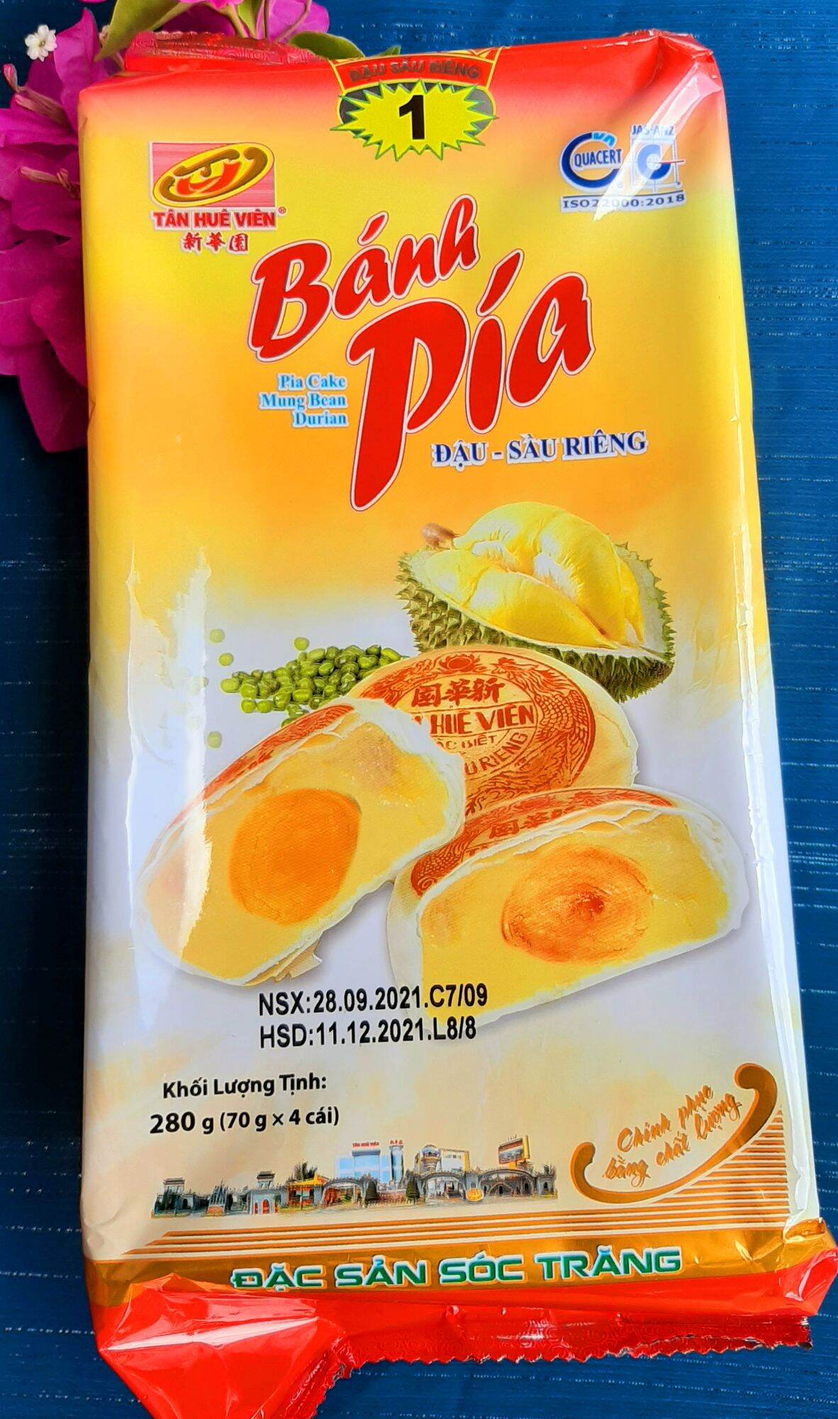 Bánh pía tân huê viên đậu - sầu riêng 280g