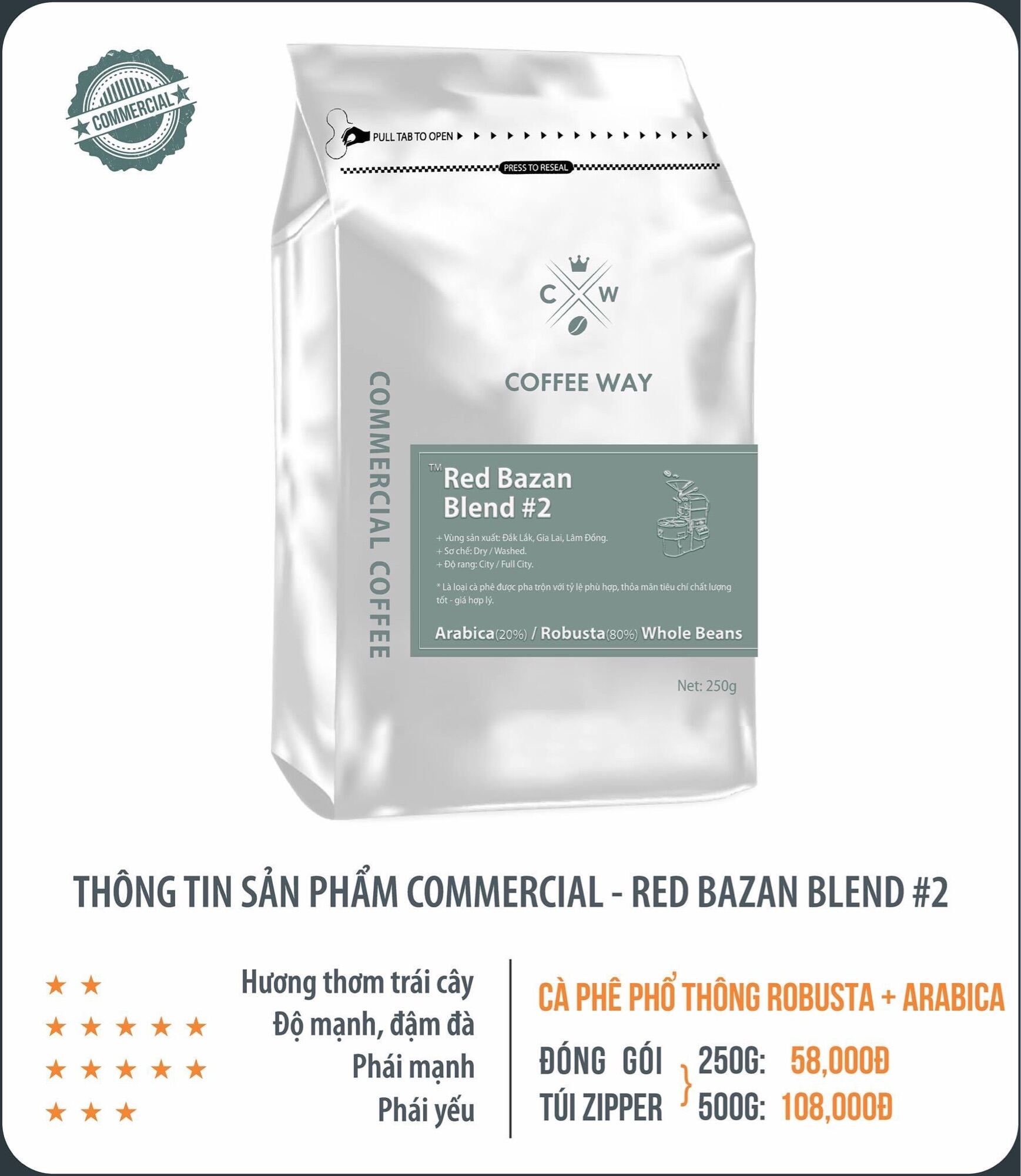 Cà phê rang xay Cà phê phổ thông Red Bazan Blend 2