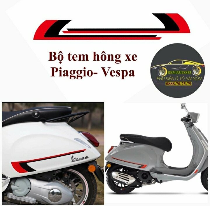 Bộ tem trang trí xe Piaggio- Vespa