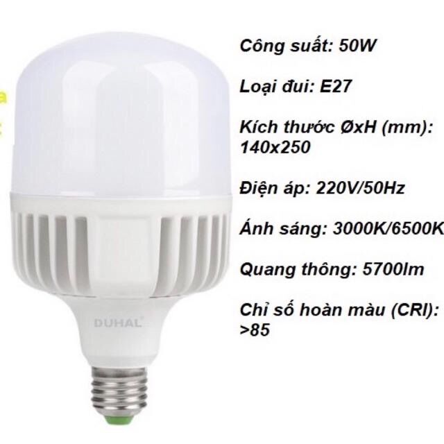 Bóng đèn Led trụ nhôm Duhal 80w cao cấp