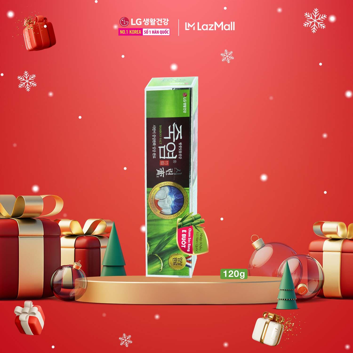 [LG Daily Beauty Official] Kem đánh răng Bamboo Salt Muối Tre Chăm Sóc Răng Ê Buốt 120g