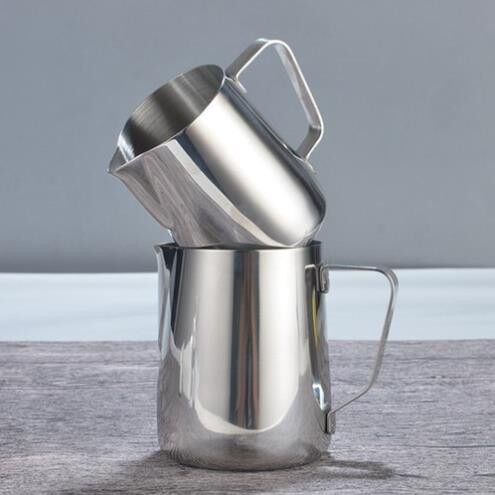 Ca inox - ca đánh sữa bằng inox không vạch thể tích 350ml 600ml 900ml