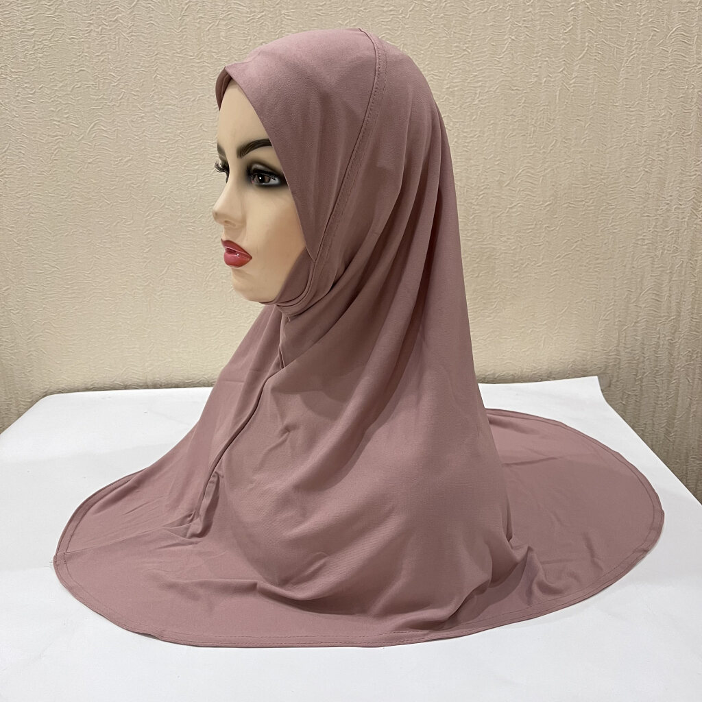 Cô Gái Tuổi Teen Đồng Bằng Hồi Giáo Hijab Amira Kéo Hồi Giáo Khăn Có Cằm Một Phần Dệt Kim Cao Cấp Khăn Trùm Đầu Cho Ramadan Cầu Nguyện