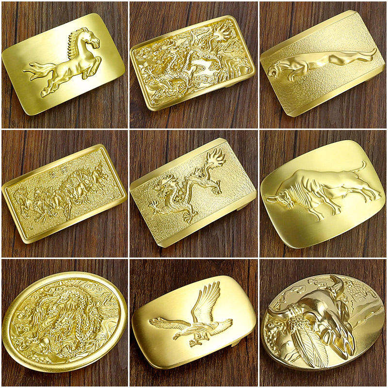 Đầu Khóa Thắt Lưng Da Bằng Đồng Nguyên Chất Cho Nam Cao Cấp Cá Tính Bull Trâu Bò Yajun Jaguar Dragon Toàn Bộ Bằng Đồng Cho Nam Móc Cài Thắt Lưng Cho Nam Sành Điệu