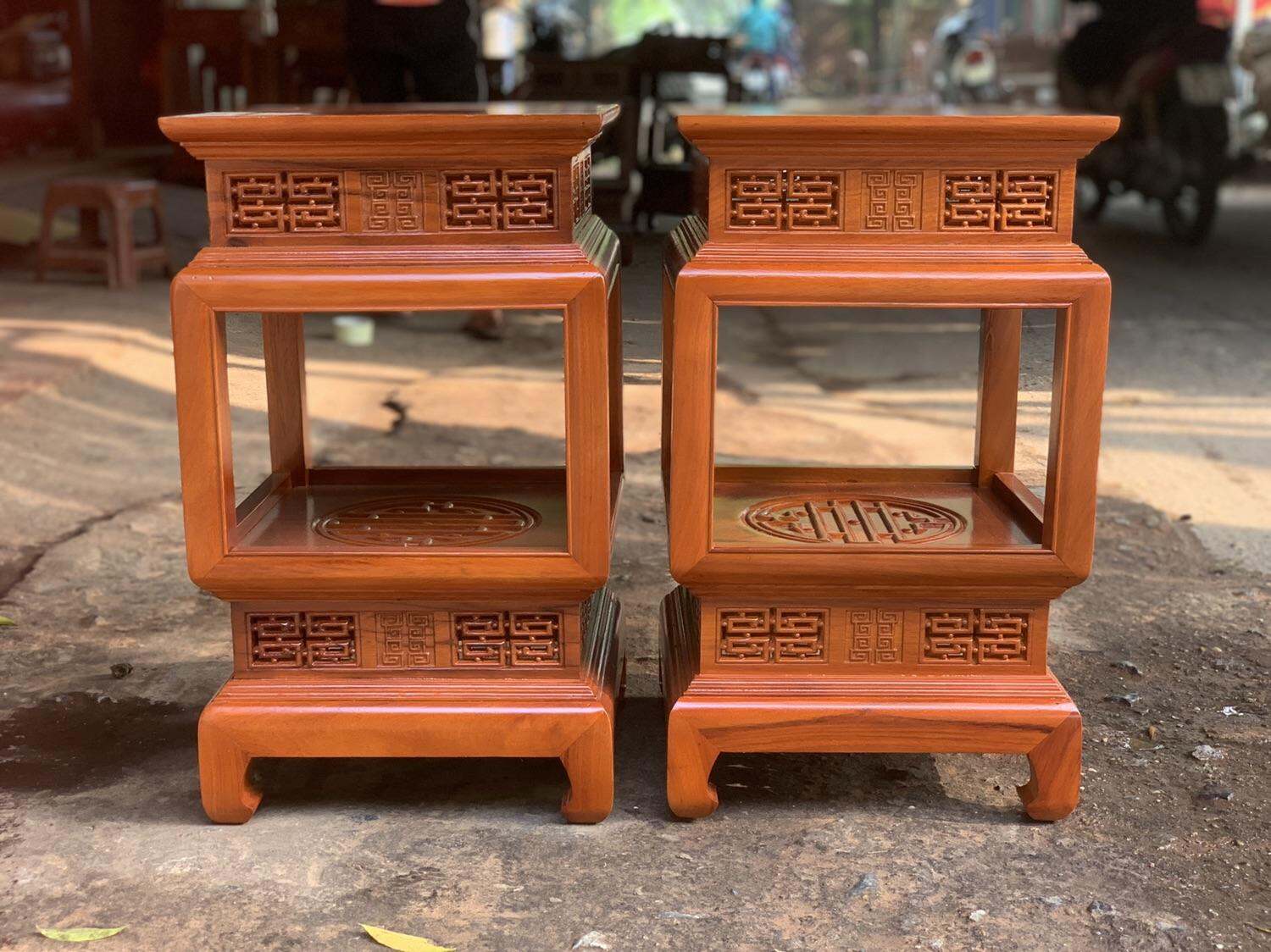 Đôn đèn gỗ gõ cao 60 mặt 35.