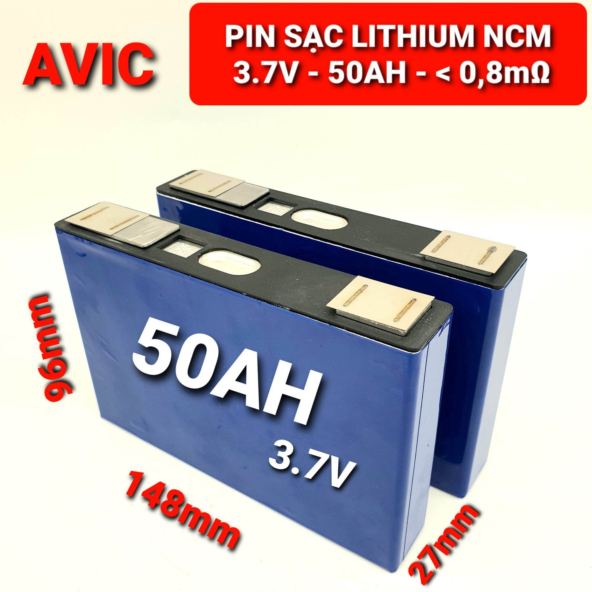 Achun.vn - pin lithium ncm avic - 3.7v - 50ah vỏ nhôm dùng xe điện