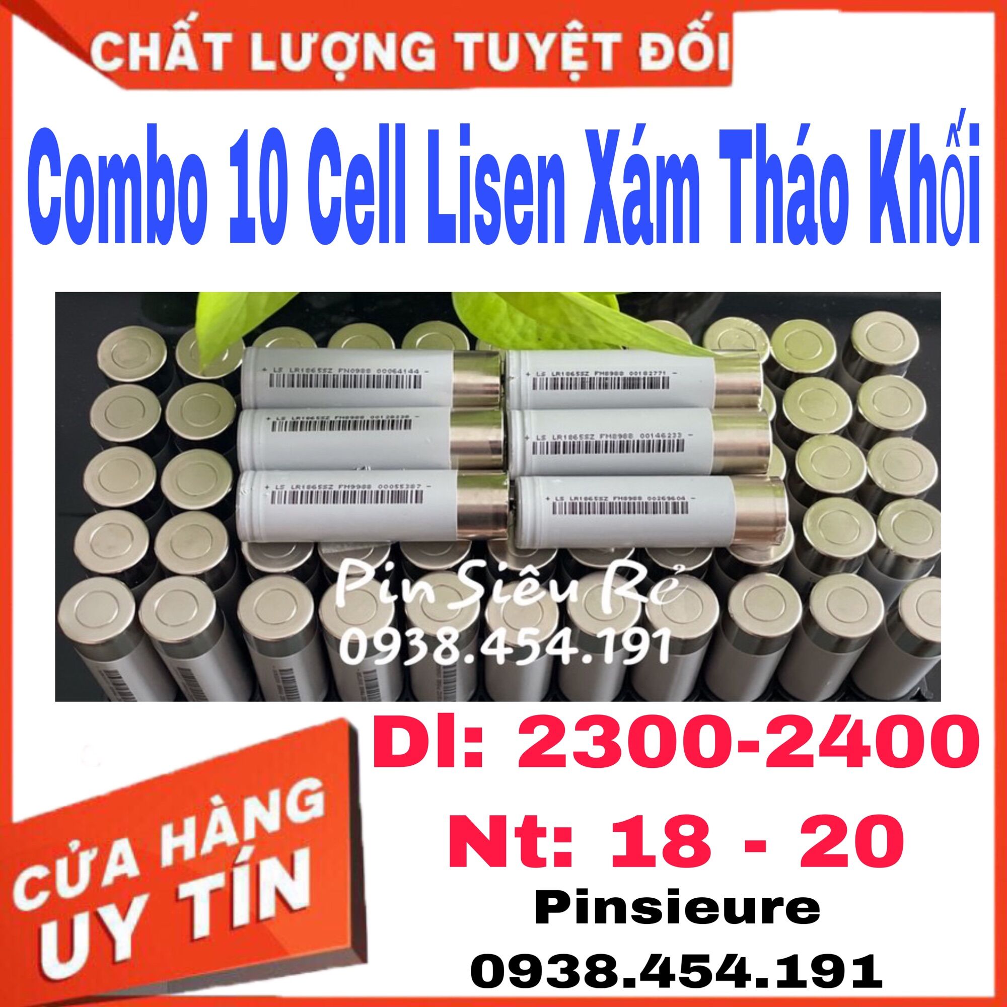 Combo 10 cell lisen Xám Tháo khối
