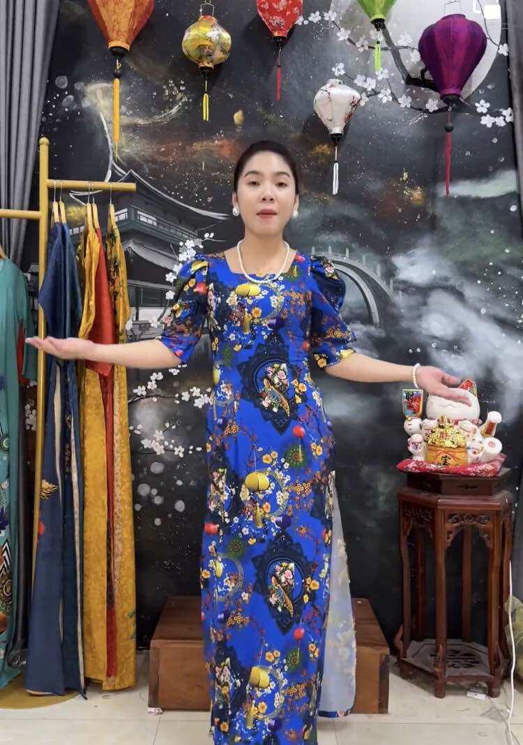ÁO DÀI CỔ VUÔNG TAY BỒNG DQ10