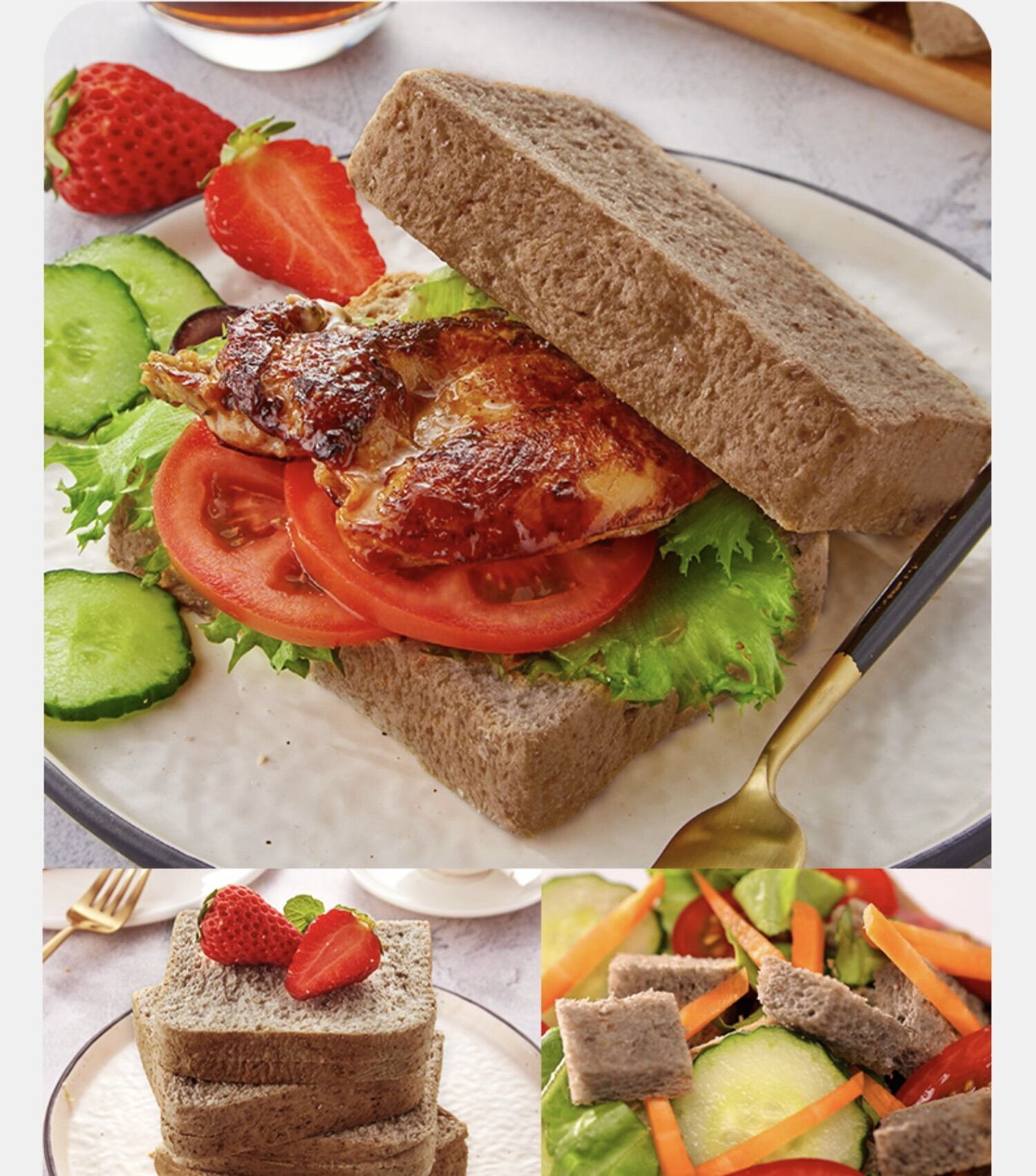 Bánh Mì Đen Lúa Mạch Sandwich Không Đường 500G