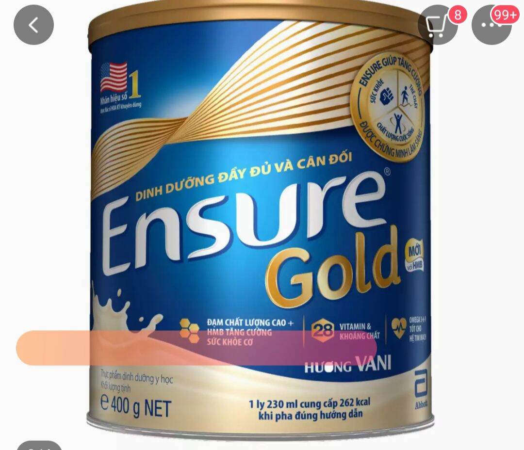 Lon sữa bột ensure gold 850g