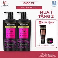 Combo 2 Dầu Gội TRESemmé Bond Repair Peptidebond+ Cho Tóc Hư Tổn Do Tạo Kiểu Giúp Ngăn Gãy Rụng (850gx2)
