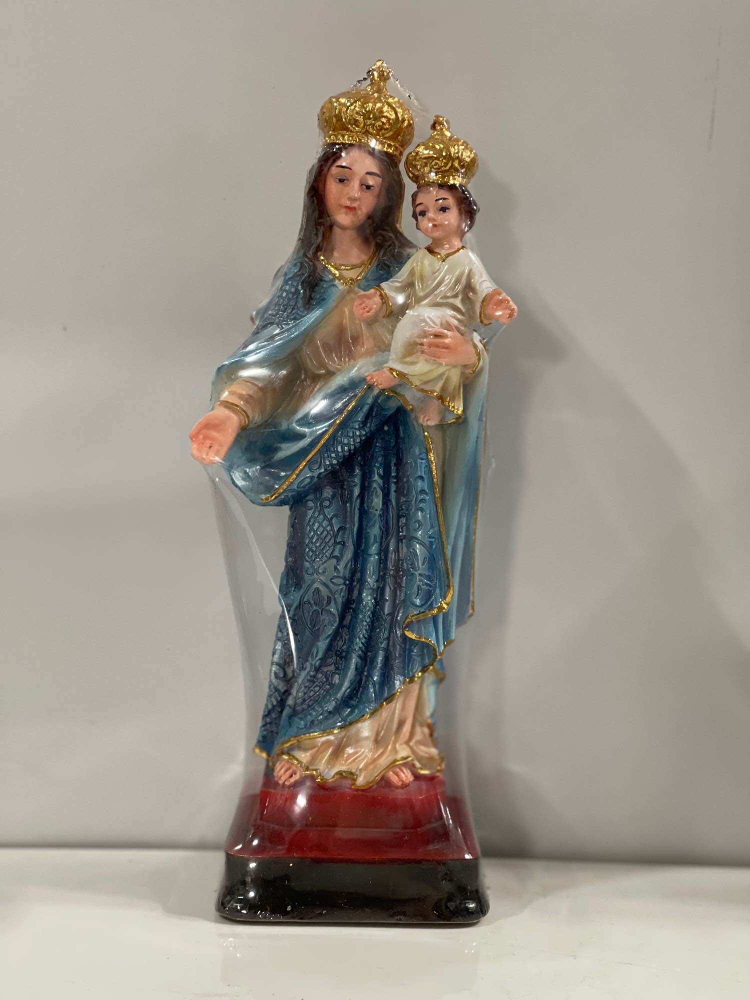 Tượng Mẹ Phù Hộ 22cm Thiếp Vàng - Tượng Thờ Công Giáo Phanxico Xavie.
