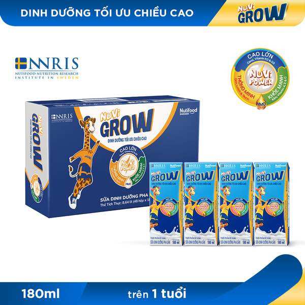 [HCM]Thùng 48 hộp sữa Nuvi grow 180ml - mẫu mới