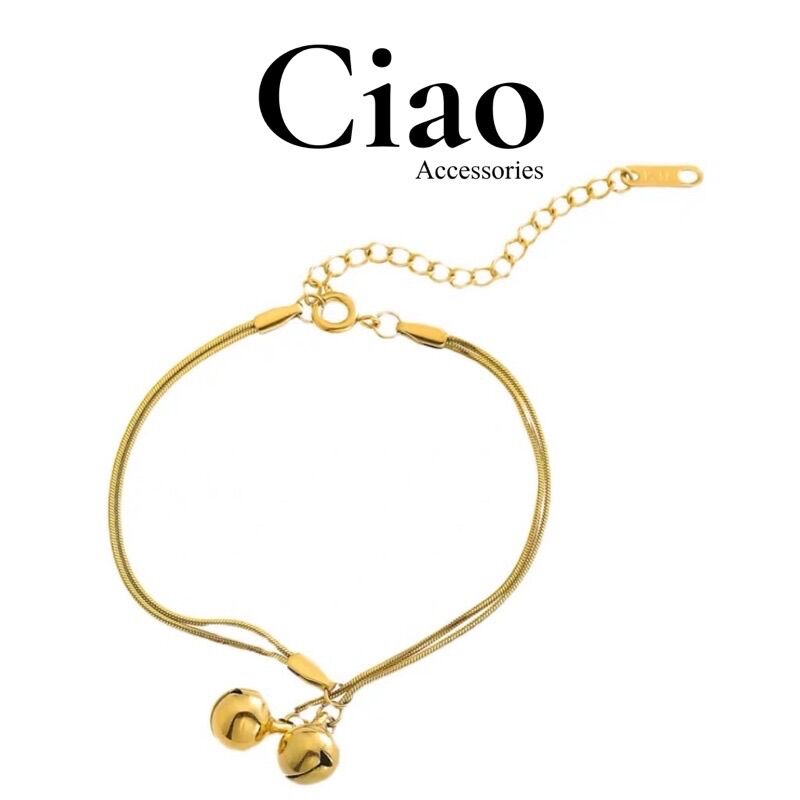 Vòng tay, lắc tay titan không gỉ thiết kế hình chuông đơn giản Bella Ciao