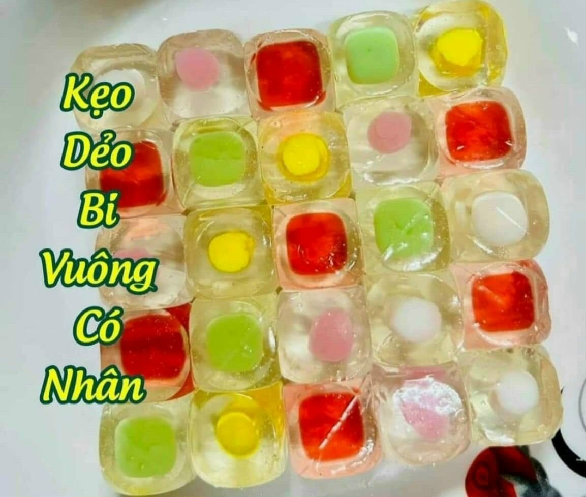 Kẹo dẻo vuông có nhân 🌽🌽🌽
500gr