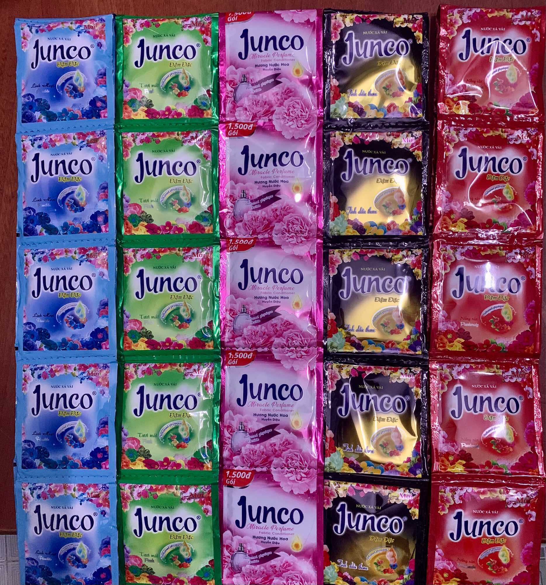 Nước xả vải Junco đậm đặc màu đen 30dây(300 gói)