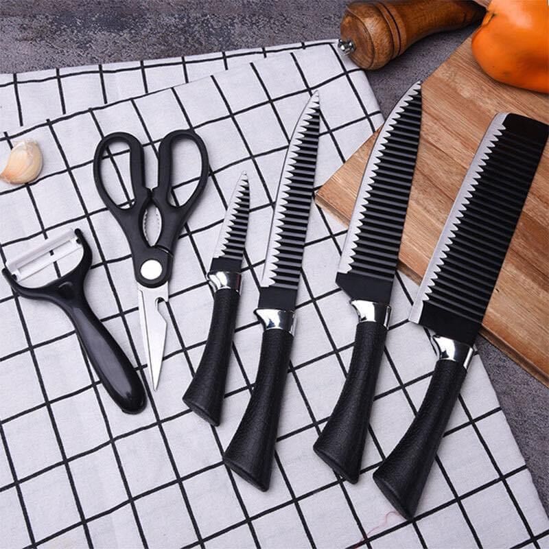 [HCM]Bộ dao 6 món công nghệ Nhật lượn sóng
